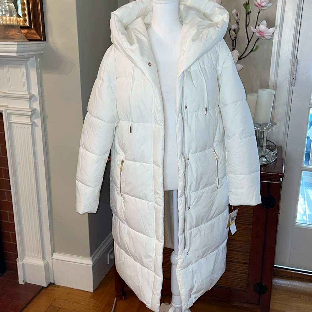 Michael Kors Long Puffer Coat with Hood